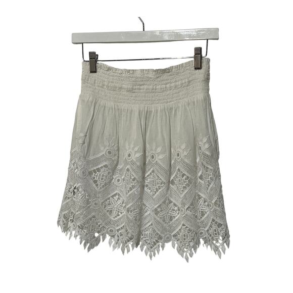 RAMY BROOK WOMENS SIZE SMALL AILANI LACE MINI SKIRT SWIM COVER UP WHITE NEW - Picture 6 of 14